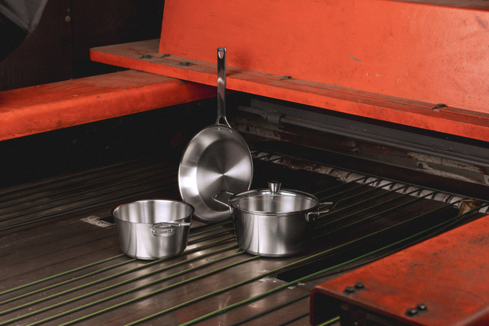 Frying pan in stainless steel, 1826 - Cristel