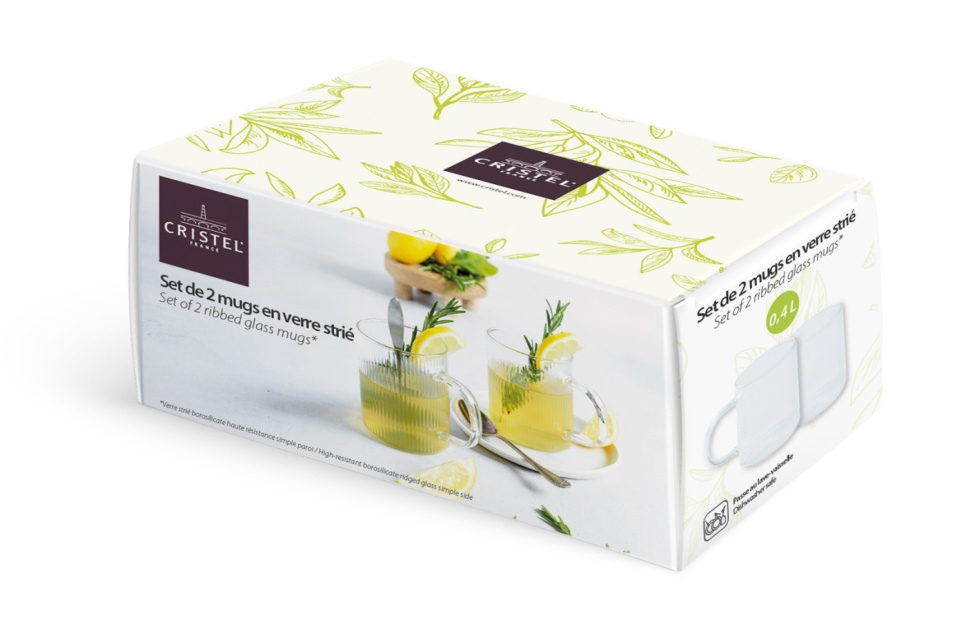 Set of teapot and two glass mugs, Darjeeling - Cristel in the group Tea & Coffee / Tea / Teapots at KitchenLab (1155-32786)