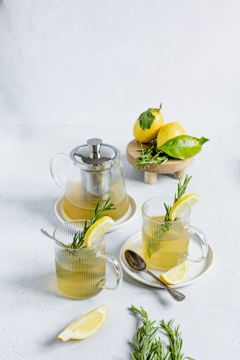 Set of teapot and two glass mugs, Darjeeling - Cristel