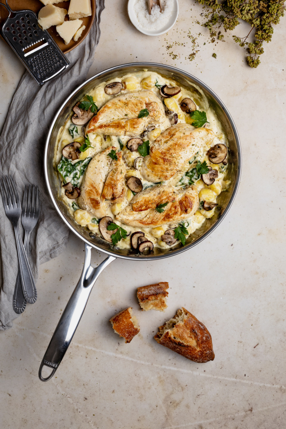 Stainless steel frying pan Precision model, CastelPro - Cristel