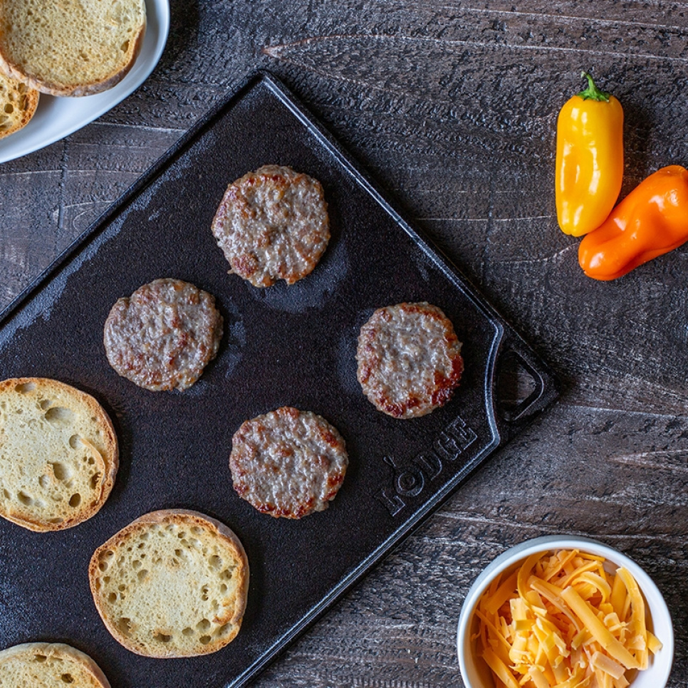 Grill plate/steak plate, Cast iron, Reversible, 43 x 24 cm - Lodge