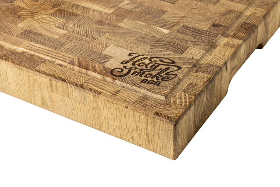Cutting board/butcher block in end grain, oak - Holy Smoke BBQ