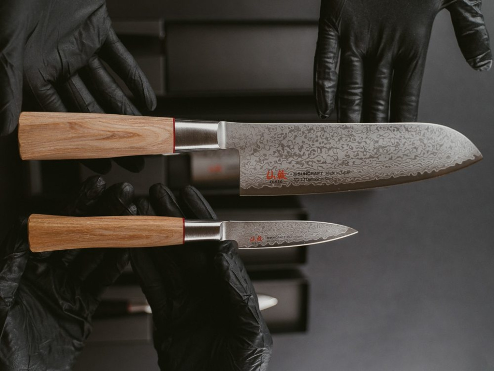 Knife set Swirl, Santoku + petty - Suncraft in the group Cooking / Kitchen knives / Knife set at KitchenLab (1317-27136)