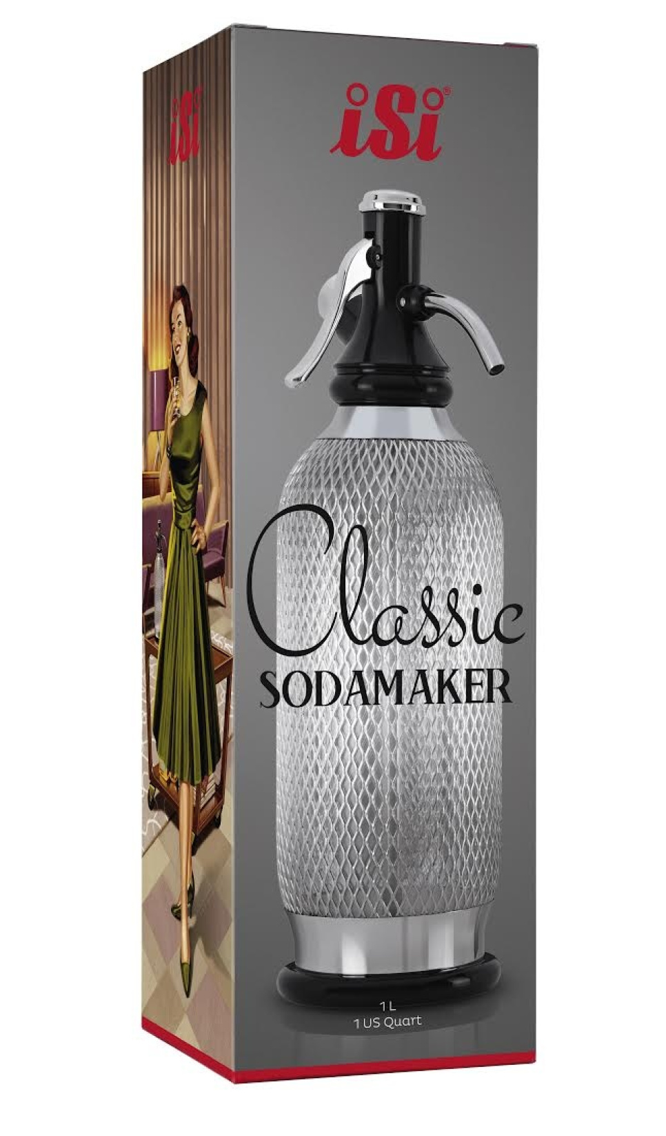 Soda siphon Classic, with mesh in retro style - iSi