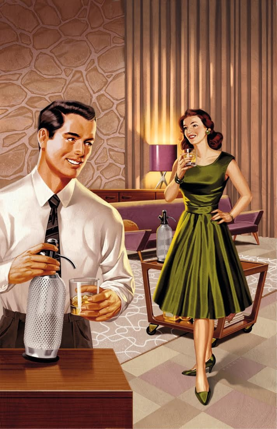 Soda siphon Classic, with mesh in retro style - iSi