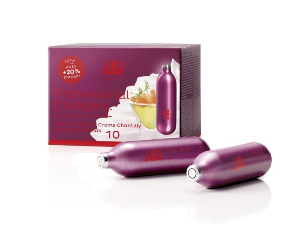 Cream cartridges, Professional Chargers (N2O) - iSi in the group Cooking / Siphon / Cartridges at KitchenLab (1362-17421)