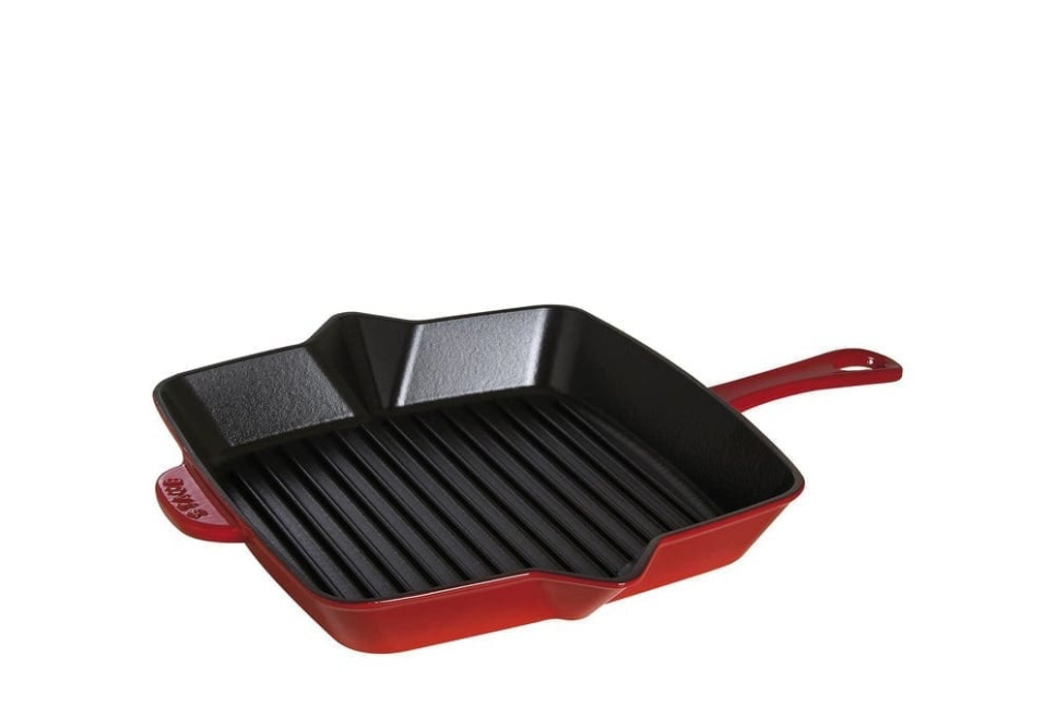 Poêle grill en fonte, Rouge - Staub dans le groupe Cuisine / Poêle à frire / Poêles grill l\'adresse The Kitchen Lab (1418-12934)