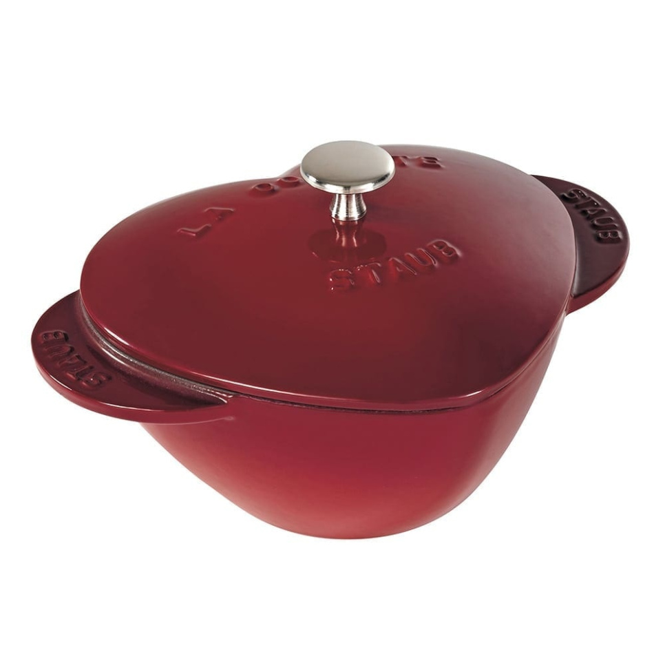 Marmite en fonte en forme de cœur, 20 cm, Rouge - Staub dans le groupe Cuisine / Casseroles et poêles / Casseroles l\'adresse The Kitchen Lab (1418-13024)