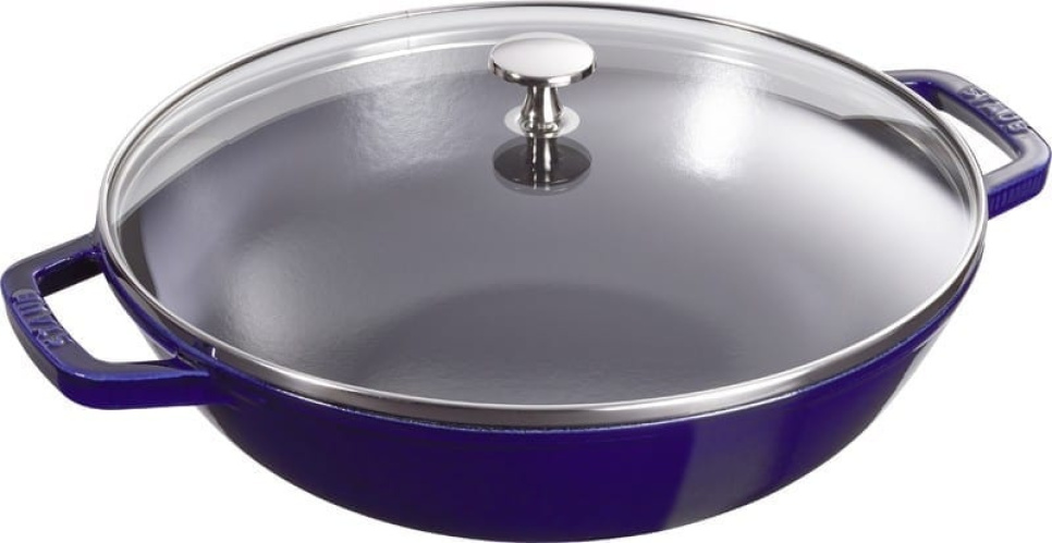 Wok with glass lid, 30 cm, blue - Staub in the group Cooking / Frying pan / Wok pans at KitchenLab (1418-13061)