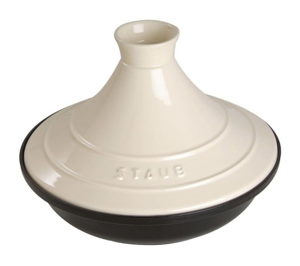 Tajine en fonte, 28 cm, noir/crème - Staub dans le groupe Cuisine / Casseroles et poêles / Plat à tajine l\'adresse The Kitchen Lab (1418-13102)