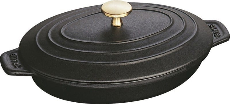 Bol avec couvercle, fonte, 23x17cm, Noir dans le groupe Cuisine / Plats de cuisson et produits GastroNorms / Moules pour le four l\'adresse The Kitchen Lab (1418-13103)