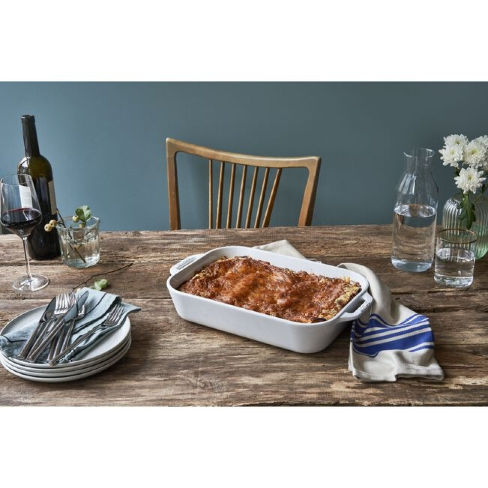 Rechteckige Form, weiß - Staub - 34 x 24 cm