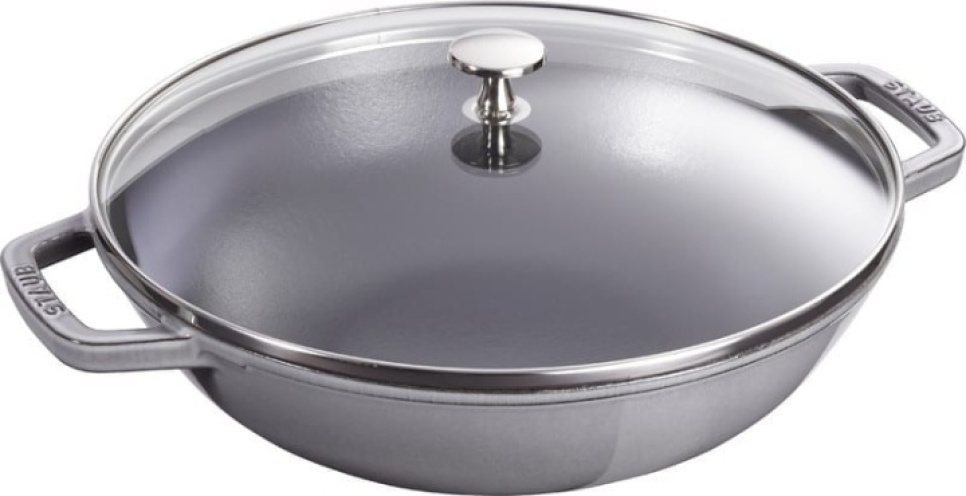 Wok with glass lid, grey - Staub in the group Cooking / Frying pan / Wok pans at KitchenLab (1418-17596)