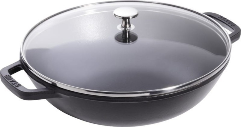 Wok with glass lid, black - Staub in the group Cooking / Frying pan / Wok pans at KitchenLab (1418-17598)