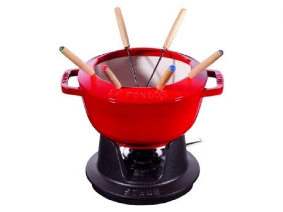 Fonduetopf rot, 20 cm - Staub in der Gruppe Kochen / Töpfe & Pfannen / Fondue-Töpfe bei The Kitchen Lab (1418-19887)