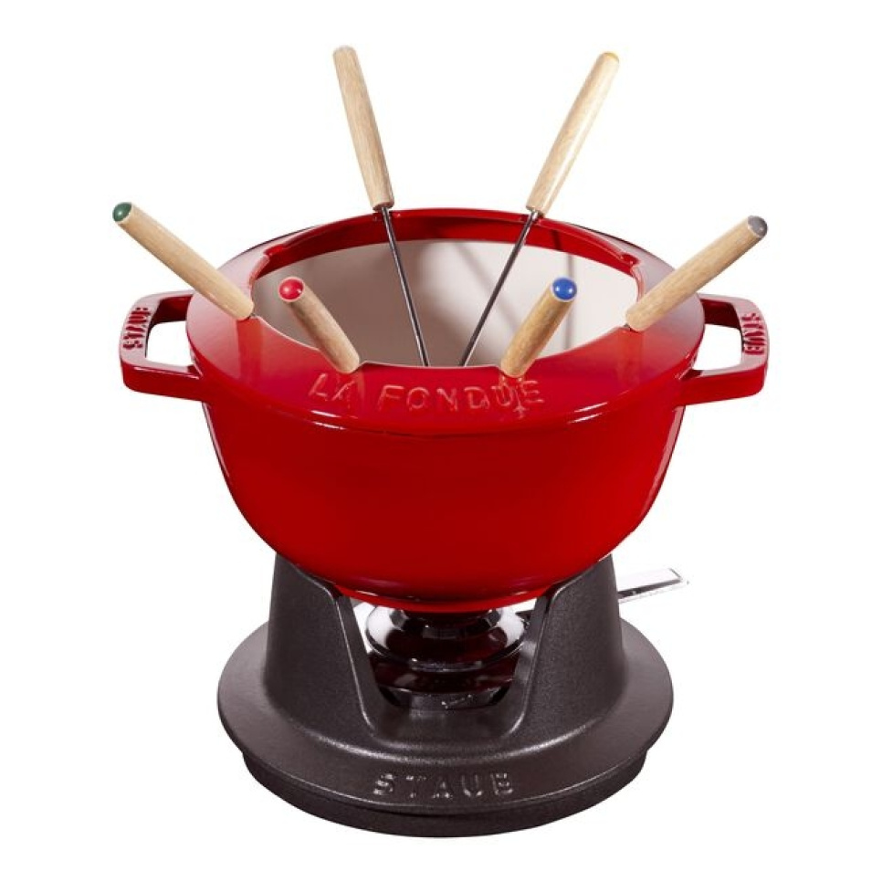 Fonduetopf, Rot, 20 cm - Staub in der Gruppe Kochen / Töpfe & Pfannen / Töpfe bei The Kitchen Lab (1418-19887)