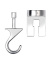 Crochet rotatif en aluminium pour suspensions au plafond et au mur