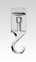 Rotatable chromated hook for ceiling and wall hangers
