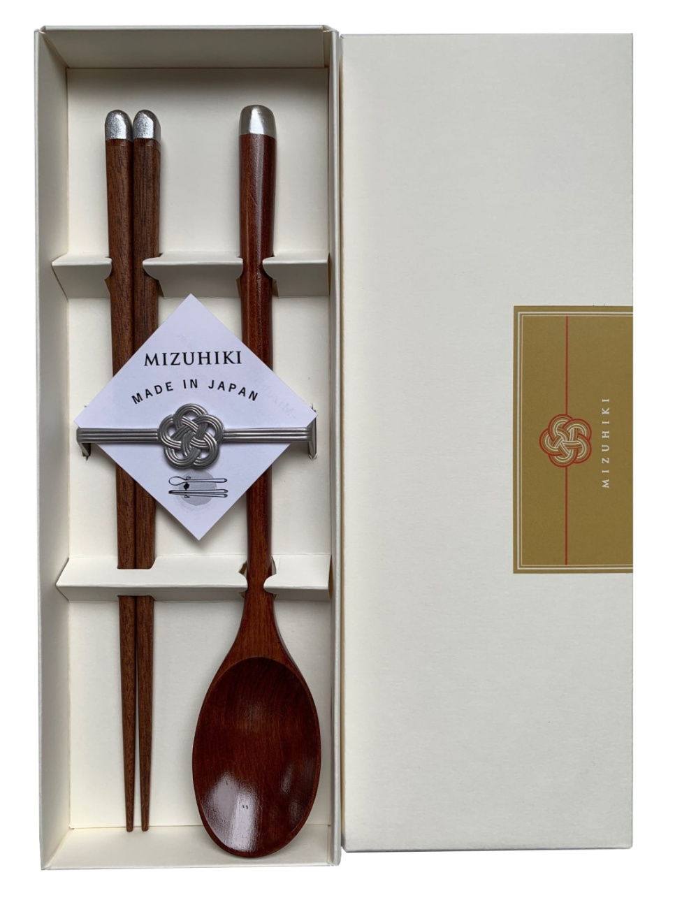 Mizuhiki gift set with chopsticks, spoon and support Silver - Kawai in the group Cooking / Kitchen utensils / Asian cooking at KitchenLab (1422-23140)