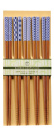 Susutake-Komon 5 pairs of chopsticks Blue-white - Kawai