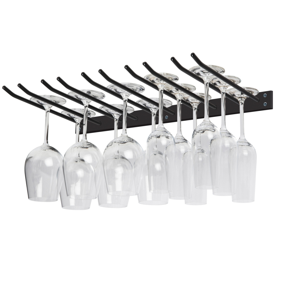 Glass hanger for wall mounting - black, 15 glasses - Hippie de Luxe