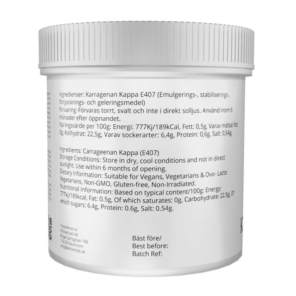 Carrageenan Kappa (E407) - The Kitchen Lab