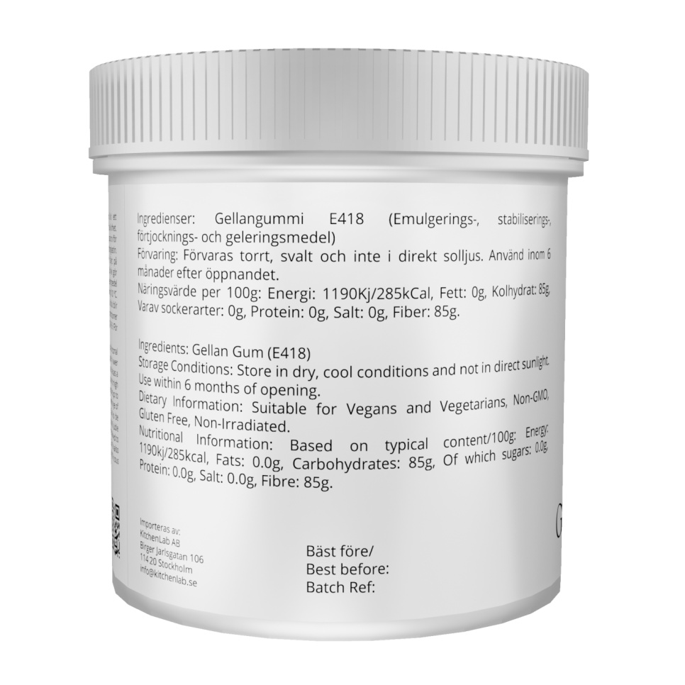 Gellan gum type F (E418) - The Kitchen Lab