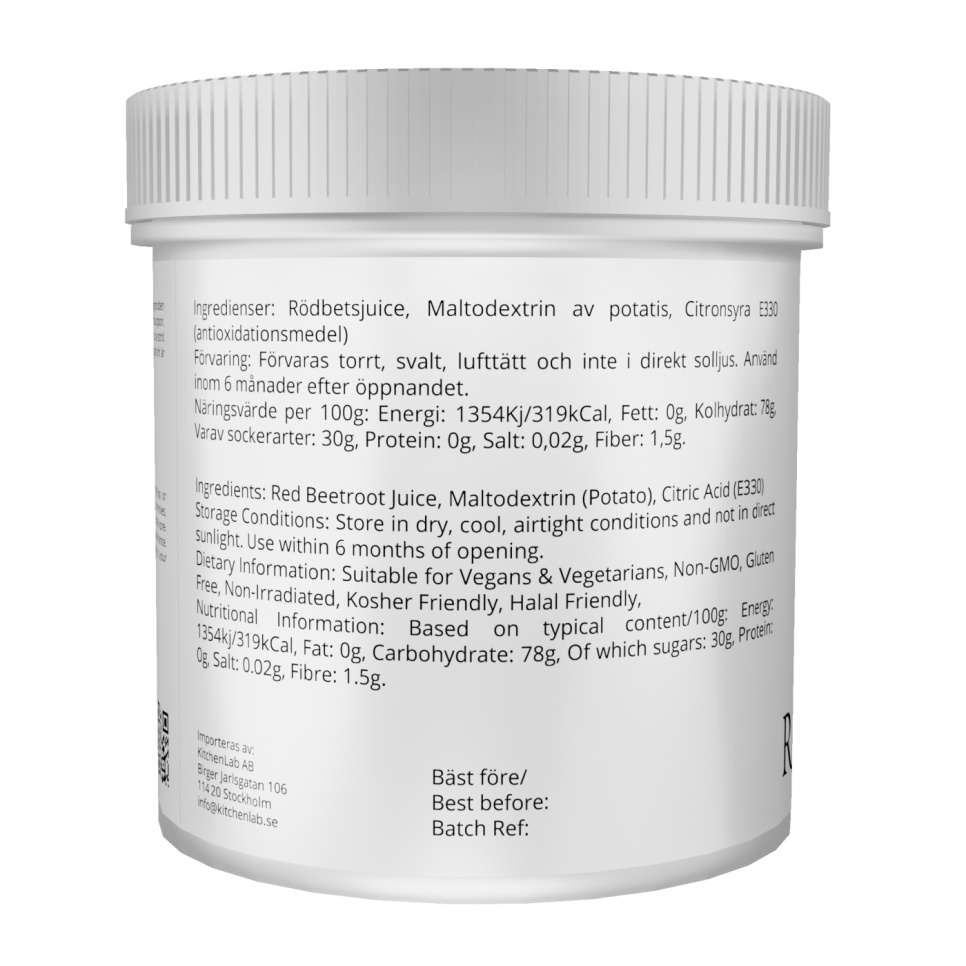 Beetroot powder 100g - The Kitchen Lab