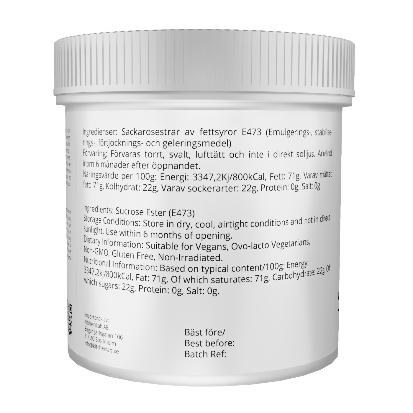Sucrose esters of fatty acids (E473) The Kitchen Lab 100 g Shop