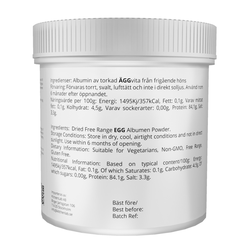 Poudre de blanc d\'œuf, albumine - The Kitchen Lab - 500 g