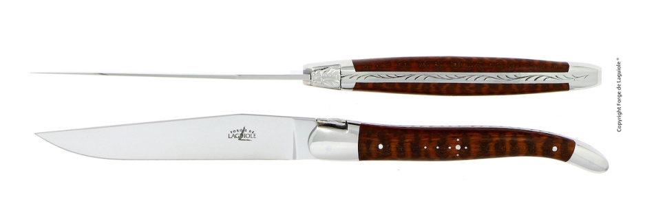 Two knives, Snakewood handle, polished, Tradition - Forge de Laguiole in the group Table setting / Cutlery / Knives at KitchenLab (1446-15865)