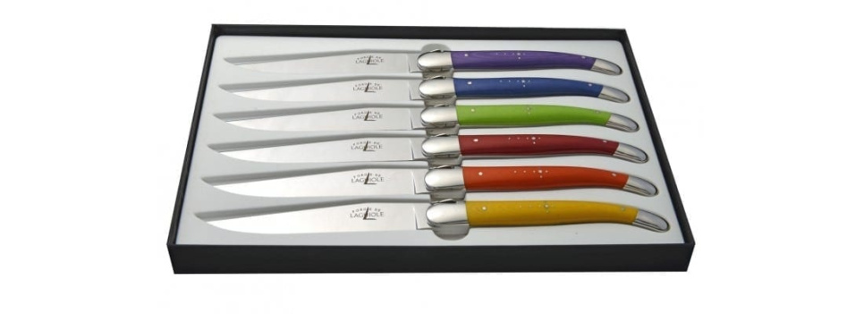 Set of 6 dining knives, micarta handle - Forge de Laguiole in the group Table setting / Cutlery / Knives at KitchenLab (1446-15869)