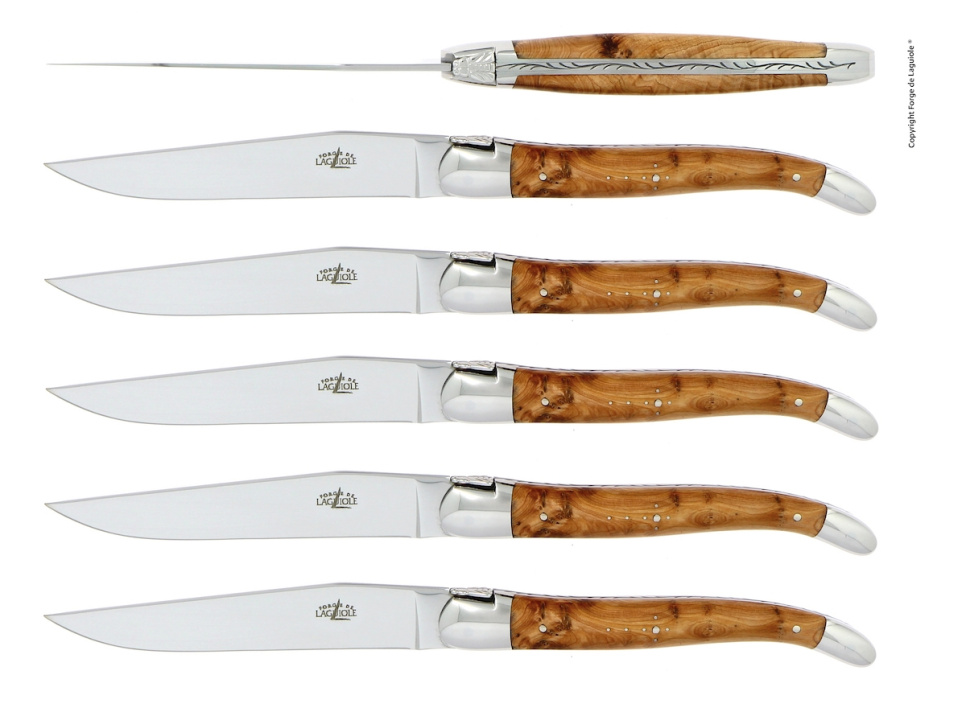 Six knives, En handle, polished, Tradition - Forge de Laguiole in the group Table setting / Cutlery / Knives at KitchenLab (1446-15870)