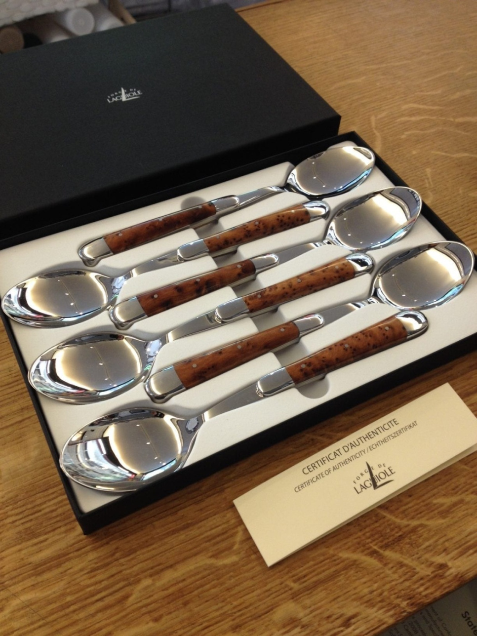 Set of 6 tablespoons, tuja handle in the group Table setting / Cutlery / Spoons at KitchenLab (1446-15872)
