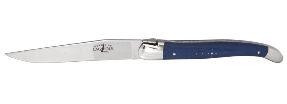 Set of 2 steak knives, red and blue handle - Forge de Laguiole