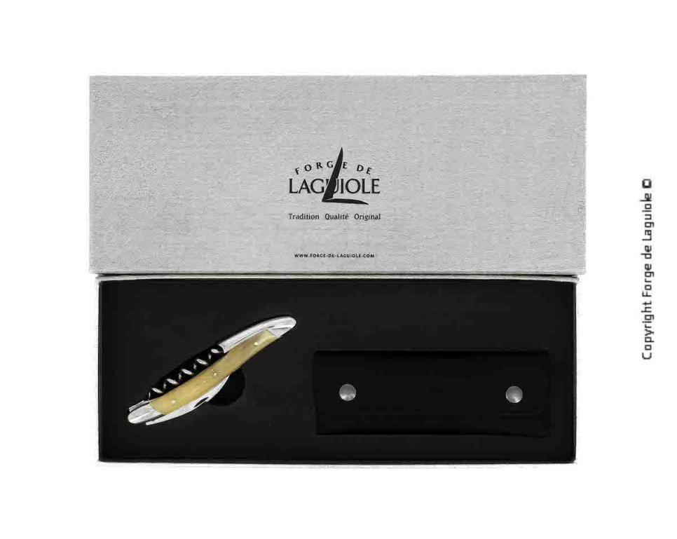 Bright Horn Sommelier Knife, polished, Tradition - Forge de Laguiole