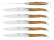 Six knives, Olive wood handle, polished, Tradition - Forge de Laguiole