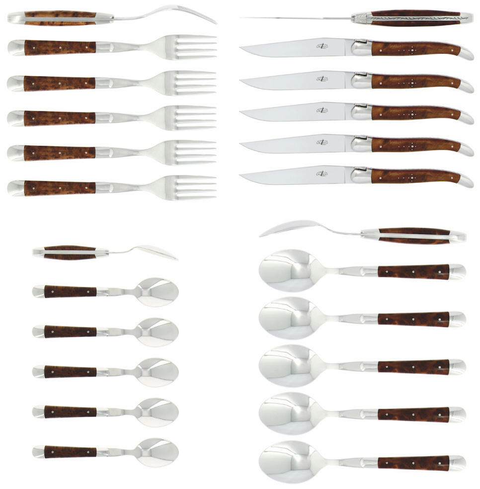 Ensemble de couverts 03, manches Tuja, polis, Tradition - Forge de Laguiole dans le groupe Arts de la table / Couverts / Couverts l\'adresse The Kitchen Lab (1446-32858)