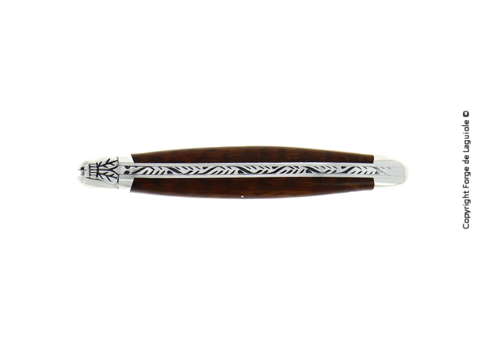 Folding knife, 12 cm, Snakewood handle, polished, Tradition - Forge de Laguiole