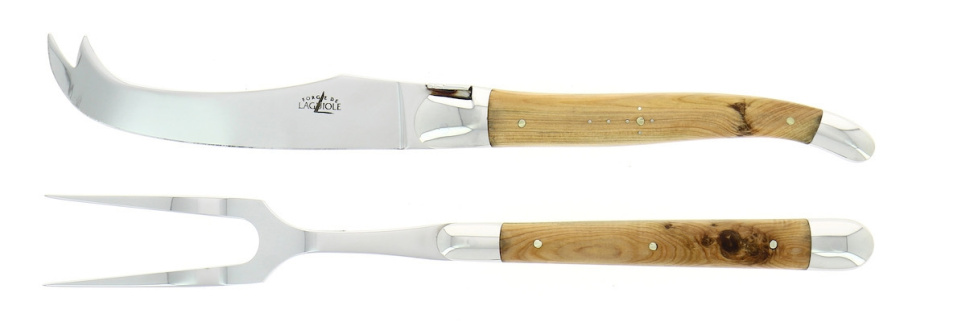 Service à fromage, Manche d\'En, brillant, Tradition - Forge de Laguiole dans le groupe Cuisine / Couteaux de cuisine / Couteaux à fromage l\'adresse The Kitchen Lab (1446-32879)