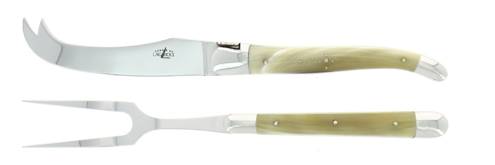 Cheese set, Bright horn handle, polished, Tradition - Forge de Laguiole in the group Cooking / Kitchen knives / Cheese knives at KitchenLab (1446-32880)