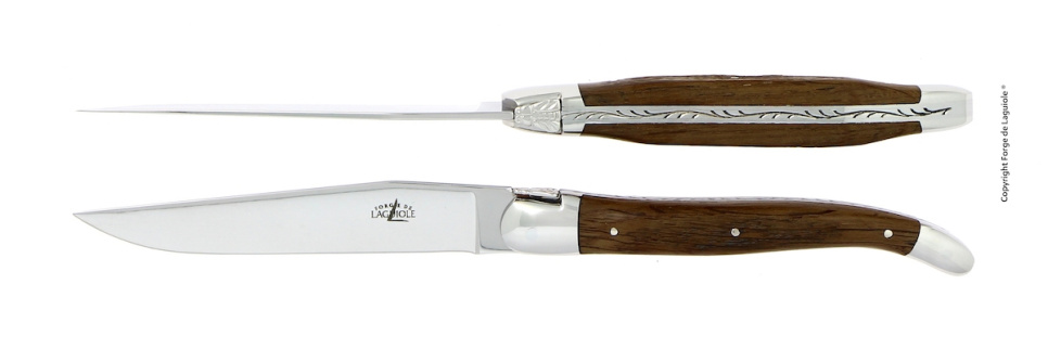 Two knives, Petrified Oak Bark handle, polished, Tradition - Forge de Laguiole in the group Table setting / Cutlery / Knives at KitchenLab (1446-32886)