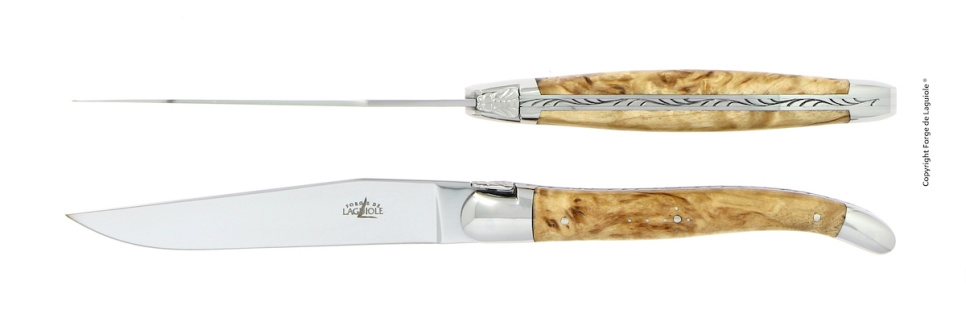 Two knives, Birch handle, polished, Tradition - Forge de Laguiole in the group Table setting / Cutlery / Knives at KitchenLab (1446-32888)