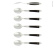 Six dessert spoons, Dark Horn handle, polished, Tradition - Forge de Laguiole