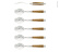 Six dessert spoons, Olive wood handle, polished, Tradition - Forge de Laguiole