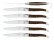 Six knives, Petrified Oak handle, polished, Tradition - Forge de Laguiole