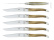 Six knives, Light Horn handle, polished, Tradition - Forge de Laguiole