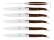 Six knives, Snakewood handle, polished, Tradition - Forge de Laguiole