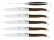 Six knives, Walnut handle, polished, Tradition - Forge de Laguiole