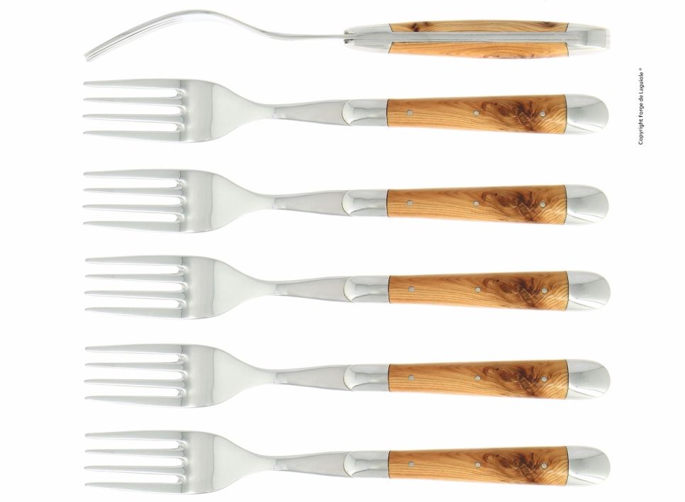 Six forks, En handle, polished, Tradition - Forge de Laguiole in the group Table setting / Cutlery / Forks at KitchenLab (1446-32925)